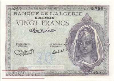 Algerien - 20  Francs (#092a-44_UNC)