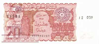 Algerien - 20  Dinars (#133a-U1_UNC)