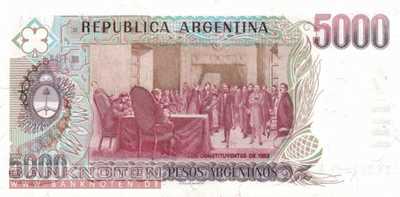 Argentinien - 5.000  Pesos Argentinos (#318a-A_UNC)