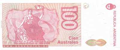 Argentinien - 100  Australes - Ersatzbanknote (#327bR-A_UNC)