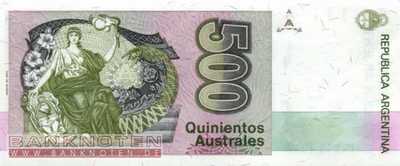 Argentinien - 500  Australes (#328a_UNC)