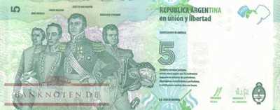Argentinien - 5  Pesos (#359a_UNC)