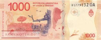 Argentinien - 1.000  Pesos (#366-OA_UNC)
