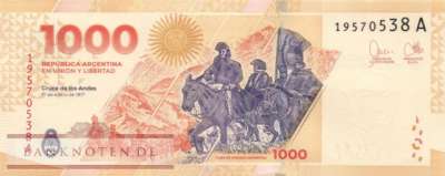 Argentinien - 1.000  Pesos (#367-A_UNC)