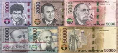 Armenien: 1.000 - 50.000 Drams (6 Banknoten)