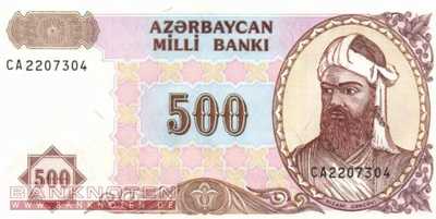 Azerbaijan - 500  Manat (#019b_UNC)