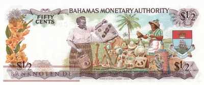 Bahamas - 1/2  Dollar (#026a_UNC)