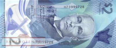 Barbados - 2  Dollars (#080_UNC)