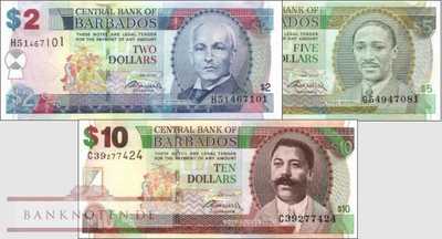 Barbados: 2 - 10 Dollars (3 Banknoten)