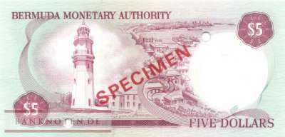 Bermudas - 5  Dollars - SPECIMEN (#029s_UNC)