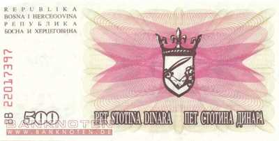 Bosnien Herzegowina - 500  Dinara (#014a_UNC)