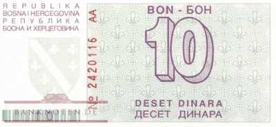 Bosnien Herzegowina - 10  Dinara (#021_UNC)