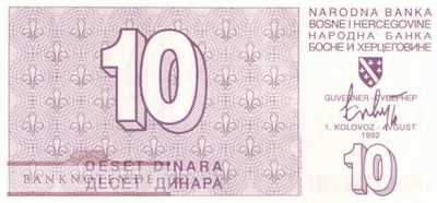 Bosnien Herzegowina - 10  Dinara (#021_UNC)