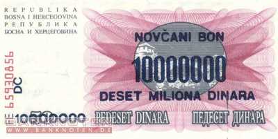 Bosnien Herzegowina - 10 Millionen Dinara (#036_UNC)