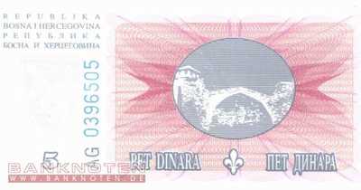 Bosnien Herzegowina - 5  Dinara (#040a_UNC)