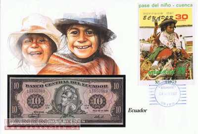 Banknotenbrief Ecuador - 10  Sucres (#ECU01_UNC)