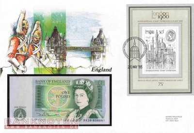 Banknotenbrief England - 1  Pound (#GBR01_UNC)