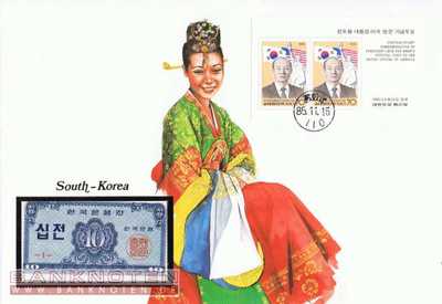 Banknotenbrief Südkorea - 10  Jeon (#SKO01_UNC)