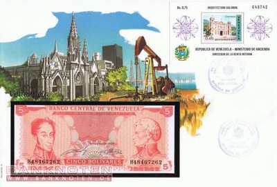 Banknotenbrief Venezuela - 5  Bolivares (#VEN01_UNC)