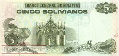 Bolivia - 5  Bolivianos (#217_UNC)