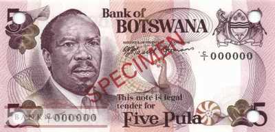 Botswana - 5  Pula - SPECIMEN (#003s_UNC)