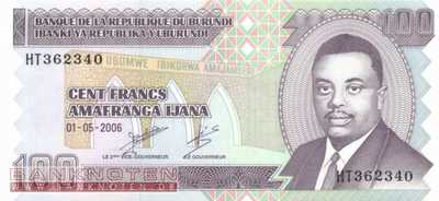 Burundi - 100  Francs (#037e_UNC)