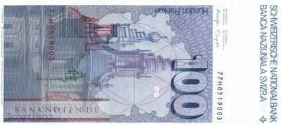 Schweiz - 100  Franken (#057b-U51_UNC)