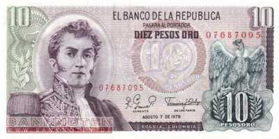 Kolumbien - 10  Pesos Oro (#407g-79_UNC)