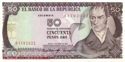 Kolumbien - 50  Pesos Oro (#422b_UNC)
