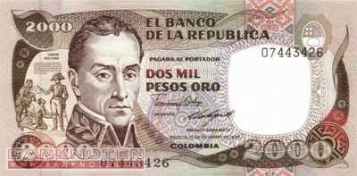 Kolumbien - 2.000  Pesos Oro (#430d_UNC)