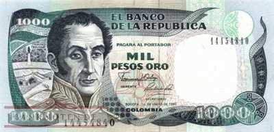 Kolumbien - 1.000  Pesos Oro (#432-90_UNC)