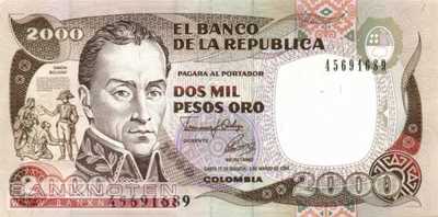 Kolumbien - 2.000  Pesos Oro (#433Aa-9203_UNC)