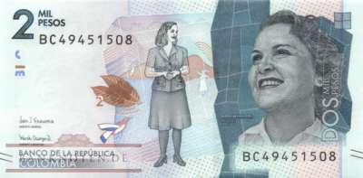 Kolumbien - 2.000  Pesos (#458d_UNC)
