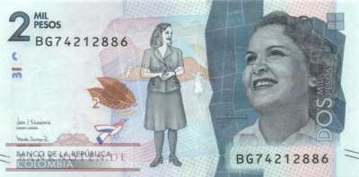 Kolumbien - 2.000  Pesos (#458f_UNC)