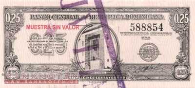 Dominikanische Republik - 25  Centavos Oro - SPECIMEN (#088s_UNC)