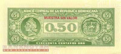 Dominikanische Republik - 50  Centavos Oro - SPECIMEN (#090s_UNC)