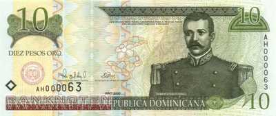 Dominikanische Republik - 10  Pesos Oro (#165a_UNC)