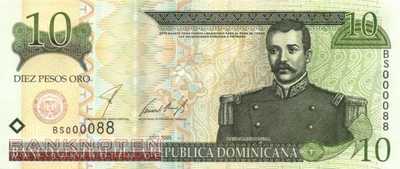 Dominikanische Republik - 10  Pesos Oro (#168a_UNC)