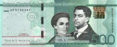 Dominikanische Republik - 500  Pesos Dominicanos (#192d_UNC)
