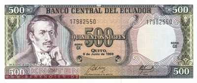 Ecuador - 500  Sucres (#124Aa-GX_UNC)