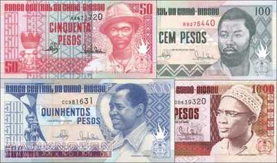 Guinea-Bissau: 50 - 1000 Pesos (4 Banknoten)