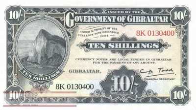 Gibraltar - 10  Shillings - Gedenkbanknote (#041_UNC)