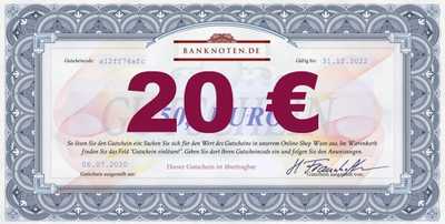 20 Euro gift voucher for www.banknoten.de