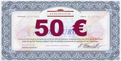 50 EUR Gutchein für www.banknoten.de