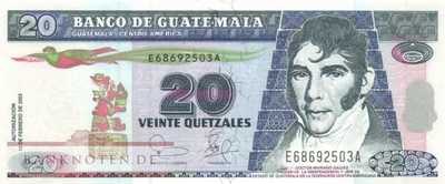 Guatemala - 20  Quetzales (#108_UNC)