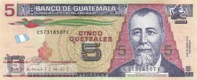 Guatemala - 5  Quetzales - Papier (#122Ab_UNC)