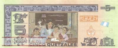 Guatemala - 5  Quetzales - Papier (#122Af_UNC)