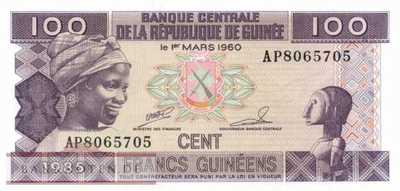 Guinea - 100  Francs Guinéens (#030a-1_UNC)