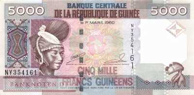 Guinea - 5.000  Francs Guinéens (#041b_UNC)