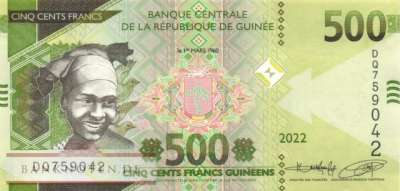 Guinea - 500  Francs Guinéens (#052b_UNC)